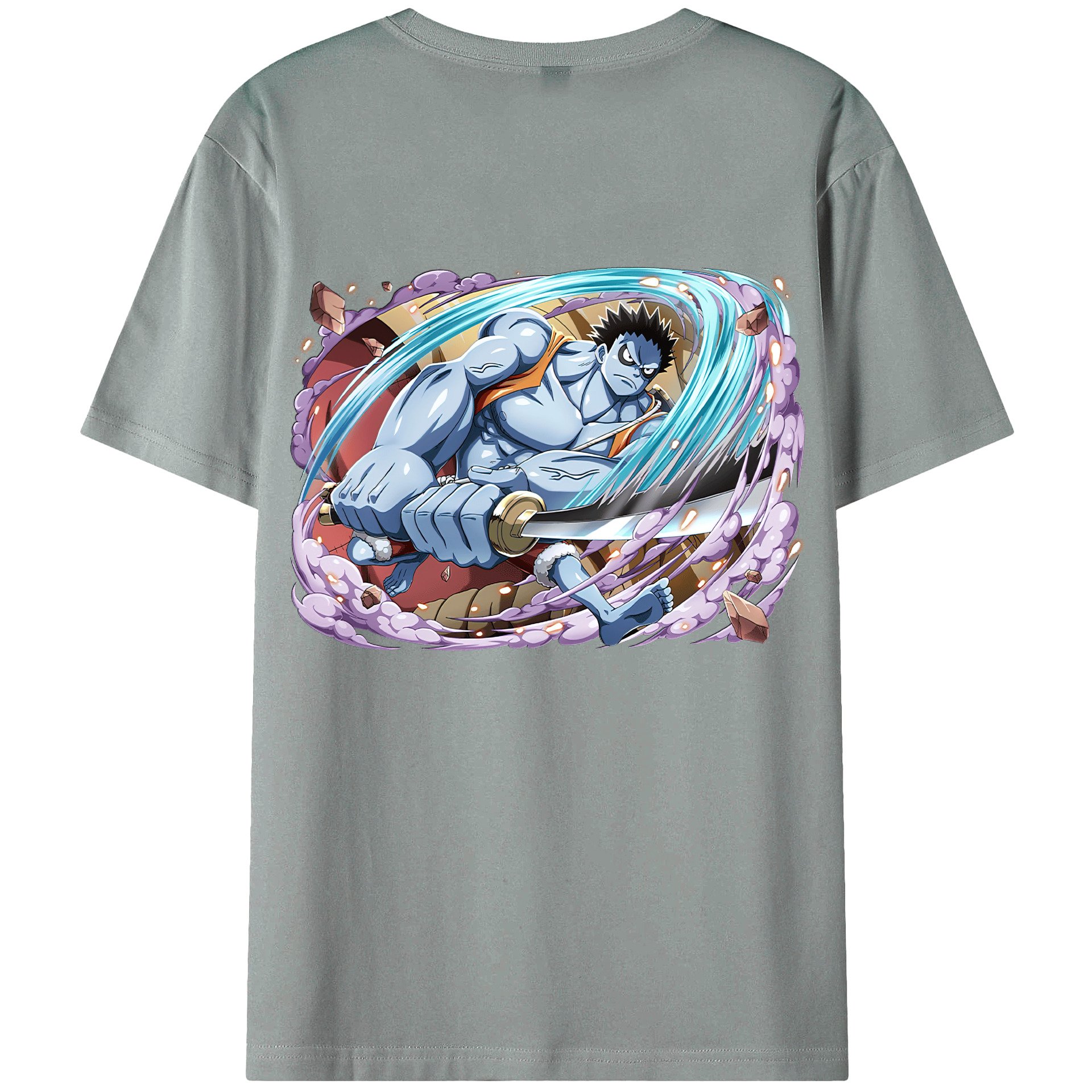 ワンピース モンキー・D・ルフィ ONE PIECE Monkey D. Luffy 綿100％ メンズ半袖Tシャツ（バックプリント） 通気性